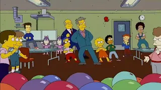 Skinner bailando el tema de Footloose! Los Simpson