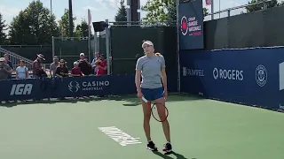 Elena Rybakina forehand, backhand from backhand perspective, Rogers cup 2023