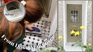 Front door makeover! How I painted my UPVC door and a tiled my step