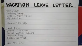How To Write A Vacation Leave Letter for Office Step by Step Guide | Writing Practices