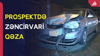 Ziya Bünyadov prospektində beş avtomobil toqquşdu – APA TV