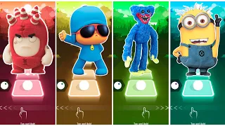 Oddbods Fuse 🆚 Pocoyo 🆚 Poppy Playtime 🆚 Minions. 🎶 Tiles Hop EDM Rush!