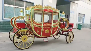 electric royal red horse carriage with LED light