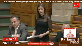 GYERMEKVÉDELEM: 🔴 Parlamenti Közvetítés (ÉLŐ) 2024.04.30. | ParlamentMax támogató: Hangosjog.hu.