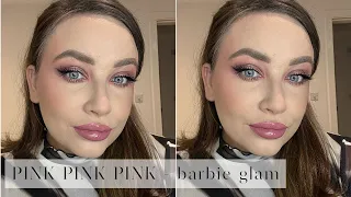 BARBIE PINK MAKEUP GLAM | a very BRIGHT pink makeup look | maxine lee harris