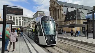 Luxembourg-City: first commercial tramway to the new final destination "Lycée Bouneweg" at 11.58