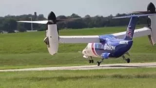 AW609 Tiltrotor flyover and landing - condensed