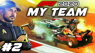F1 2020 MY TEAM CAREER Part 2: WHAT A RACE! New Sponsor & A Massive Crash!