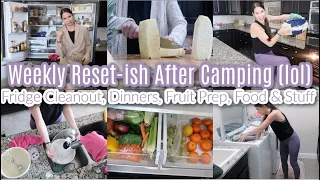 Weekly Reset-ish After Camping, Fridge Cleaning, Dinners, Fruit Prep, Food, & Mom Life! Around The H