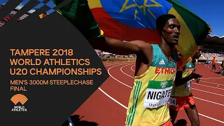 Men's 3000m Steeplechase Final - World Athletics U20 Championships Tampere 2018