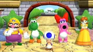 Mario Party 9 Garden Battle - Wario vs Yoshi vs Birdo vs Daisy| Cartoons Mee