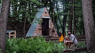 ALONE in the Woods: Firewood, Whisky and Wildlife at my Tiny A Frame Cabin