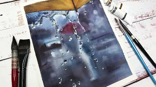 How to Paint Rain Drops in Watercolor