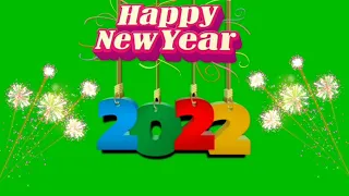 Happy new year 2022 fireworks Celebration green screen effect HD video