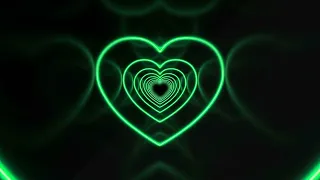 Green Neon  Love Heart Tunnel I Purple Heart Background | Neon Heart animation #background #calm