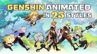 Animators Across the World Assembled to Draw Genshin Impact in 25 Styles