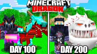 I Survived 200 Days TAMING DRAGONS in Hardcore Minecraft!