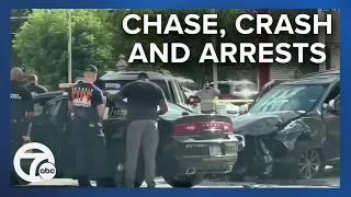 6 arrested after shooting, chase and crash in Detroit; sheriff's office assists