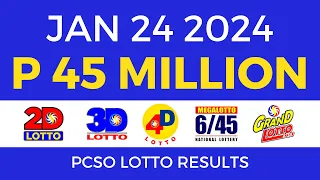 Lotto Result January 24 2024 9pm PCSO