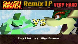 Smash Remix - Classic Mode Remix 1P Gameplay with Polygon Link (VERY HARD)