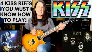 4 KISS Riffs You Must Know How To Play - Black Diamond - Deuce - Firehouse - Cold Gin