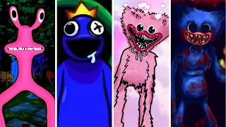 Rainbow Friends - Pink × Blue vs Kissy Missy × Huggy Wuggy | Tiles Hop: EDM Rush!