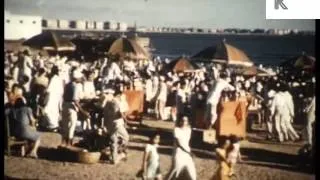 1950s Chowpatty Beach, Mumbai, India, Bombay, Colour Archive Footage