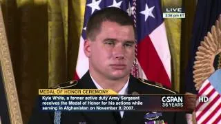 President Obama awards Medal of Honor to former Army Sergeant Kyle White the