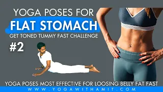 Yoga for Flat Stomach - Day 2 - Simple Yoga Exercises to Reduce Belly Fat Easily