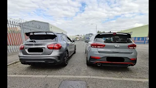 HYUNDAI I30N 2021 FACELIFT VS AMG GLA 45 EXHAUST SOUND!!! REVS, POPS & BANGS!!