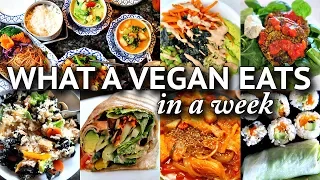 What I ate in a WEEK as a VEGAN!! (REALISTIC + EASY MEALS)