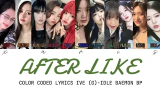 BABYMONSTER IVE (G)-IDLE BLACKPINK COLOR CODED AFTER LIKE