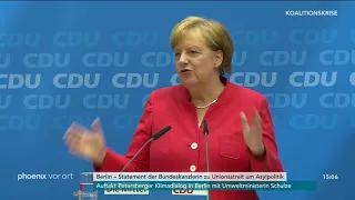 Fragen im Anschluss an die Pressekonferenz von Angela Merkel zum Unionsstreit am 18.06.18