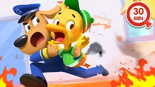 Incendio en la Casa del Patito 🔥🚒 30MIN Colección de Dibujos Animados 🔍Sheriff Labrador en Español