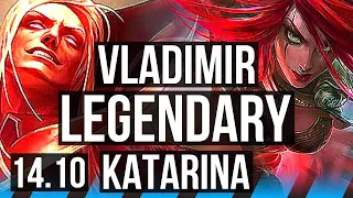 VLADIMIR vs KATARINA (MID) | 66% winrate, Legendary, 14/4/8 | BR Master | 14.10