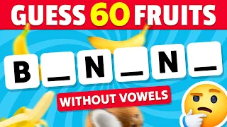 ✅ Can You Guess the Fruit Without Vowels? 🍓🍑🍌