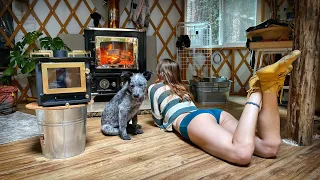 Best Mini Wood Stove for Living Off Grid - Chimney and FIRST FIRE | Adopting Puppies - Ep. 56