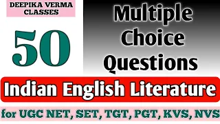 MCQs on Indian English Literature | important for all competitive exams in English Literature