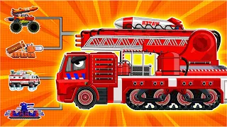 UPGRADING the factory to a TECHNO MONSTER - The Fire Truck got a mega power | Cartoons about tanks