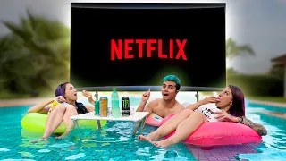 FIZ UM CINEMA NA PISCINA ! - Maloucos