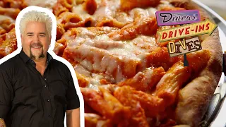 Guy Fieri Tries Baked Ziti PIZZA | Diners, Drive-Ins and Dives | Food Network