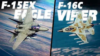 How Good Is The New Eagle ? | F-15EX Eagle Vs F-16 Viper | Intercept | Digital Combat Simulator |