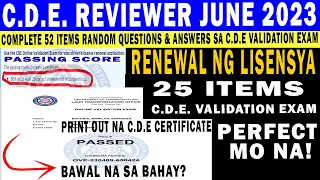 CDE Validation Exam Complete Random Question and Answers