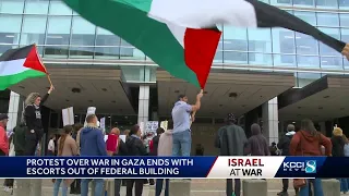 Several pro-Palestinian protestors detained, cited and escorted out of Neal Smith Federal Building