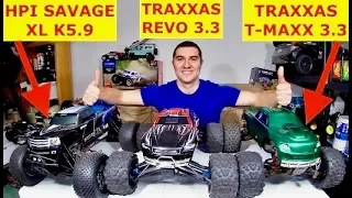 Traxxas Revo 3.3 - Takes on Hpi Savage XL K5.9 & Tmaxx 3.3 (Part 2) I eat an EGGROLL