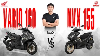 Vario 160 2022 vs NVX 155 2022 ▶️ Honda Vario 160 ra mắt LÀM KHÓ Yamaha NVX 155 🔴 TOP 5 ĐAM MÊ