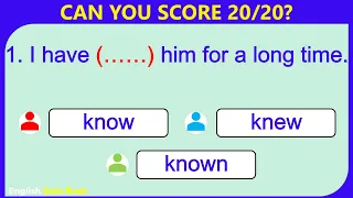 Grammar Test ! Present Perfect Tense 🍀 Basic English Grammar Quiz 🍀 Can you score 20/20?