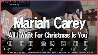 Mariah Carey - All I Want for Christmas Is You 기타 악보 코드 TAB Chords Guitar MR Inst