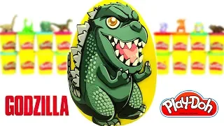 Huevo Sorpresa Gigante de Godzilla en Español Latino de Plastilina Play Doh