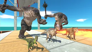 The mass escape of the units from the hunters - Animal Revolt Battle Simulator